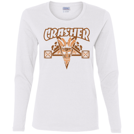 T-Shirts White / S CRASHER Women's Long Sleeve T-Shirt