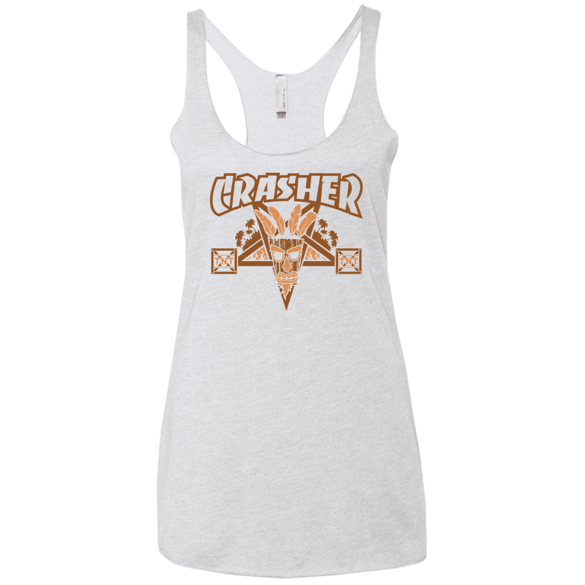 T-Shirts Heather White / X-Small CRASHER Women's Triblend Racerback Tank