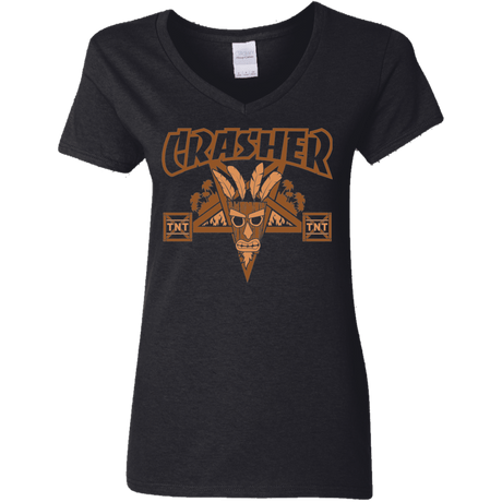 T-Shirts Black / S CRASHER Women's V-Neck T-Shirt