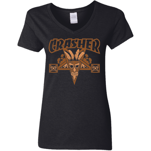 T-Shirts Black / S CRASHER Women's V-Neck T-Shirt