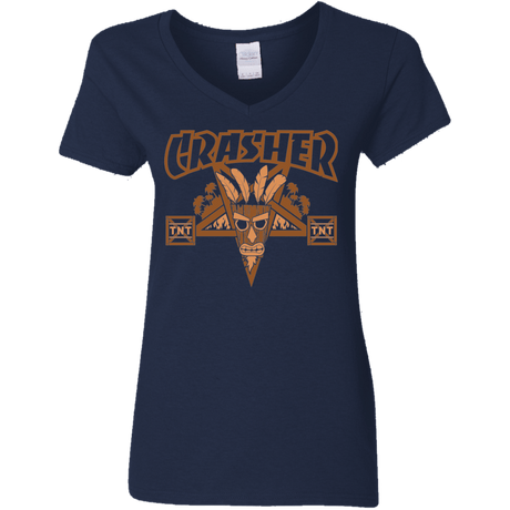T-Shirts Navy / S CRASHER Women's V-Neck T-Shirt