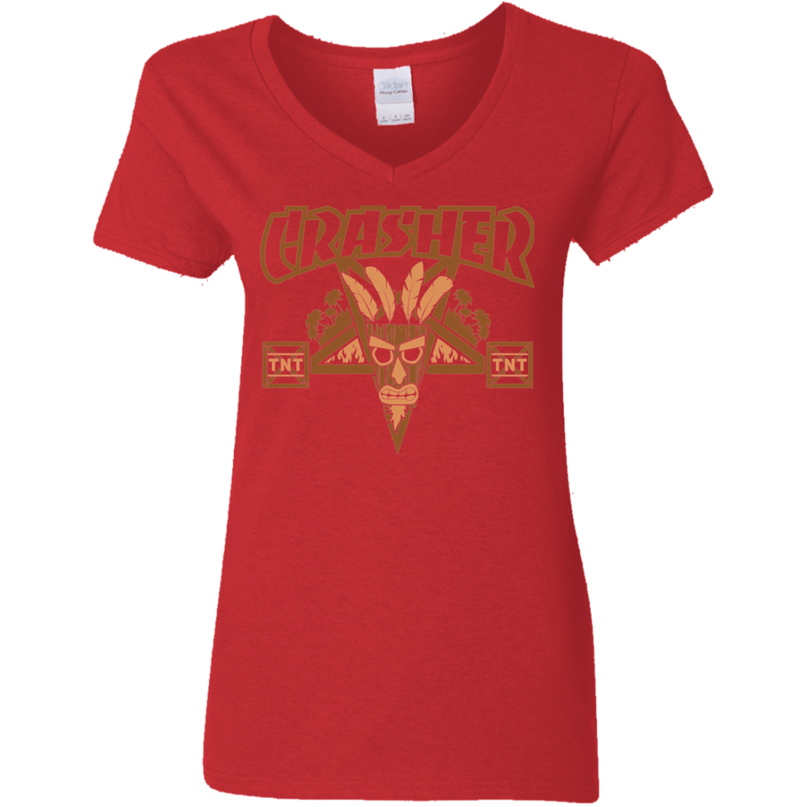 T-Shirts Red / S CRASHER Women's V-Neck T-Shirt