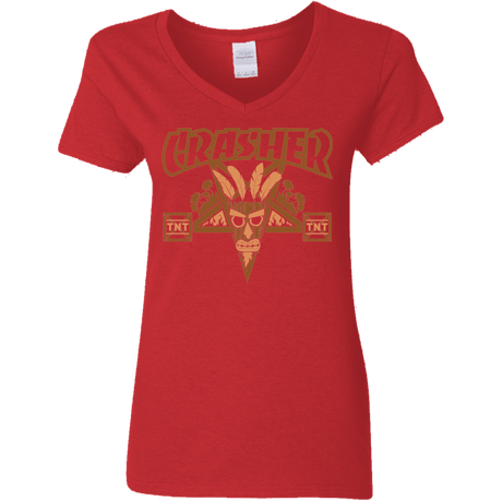T-Shirts Red / S CRASHER Women's V-Neck T-Shirt
