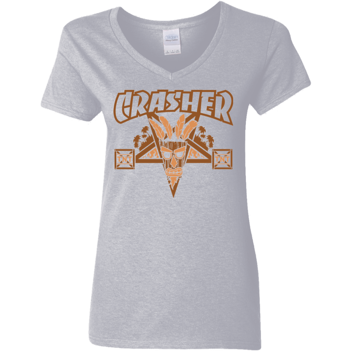 T-Shirts Sport Grey / S CRASHER Women's V-Neck T-Shirt