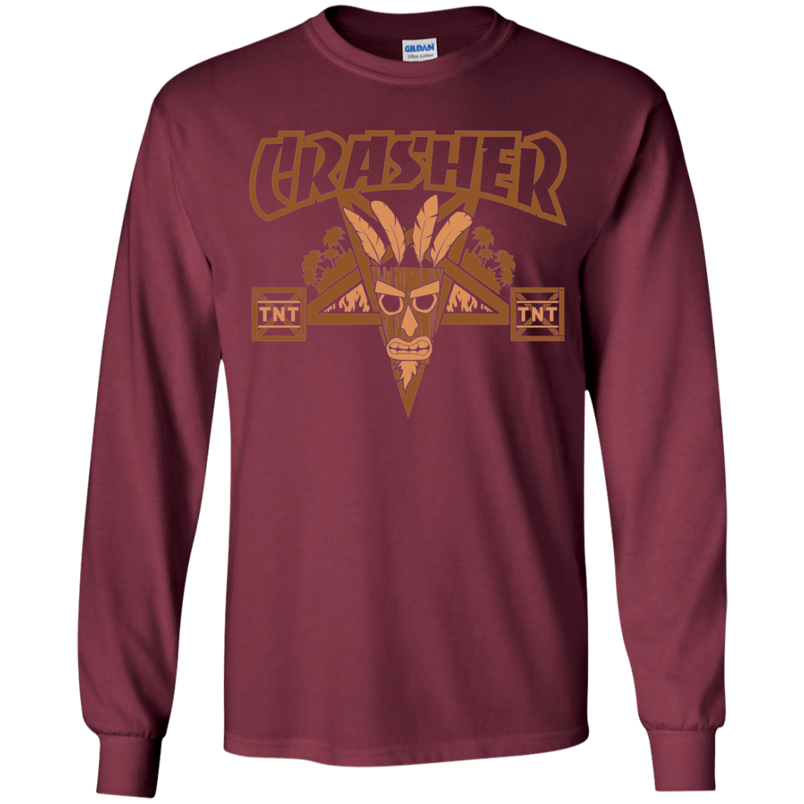 T-Shirts Maroon / YS CRASHER Youth Long Sleeve T-Shirt