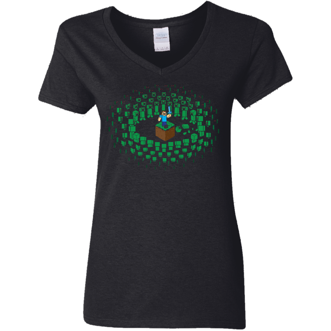 T-Shirts Black / S Creeper Mob Women's V-Neck T-Shirt