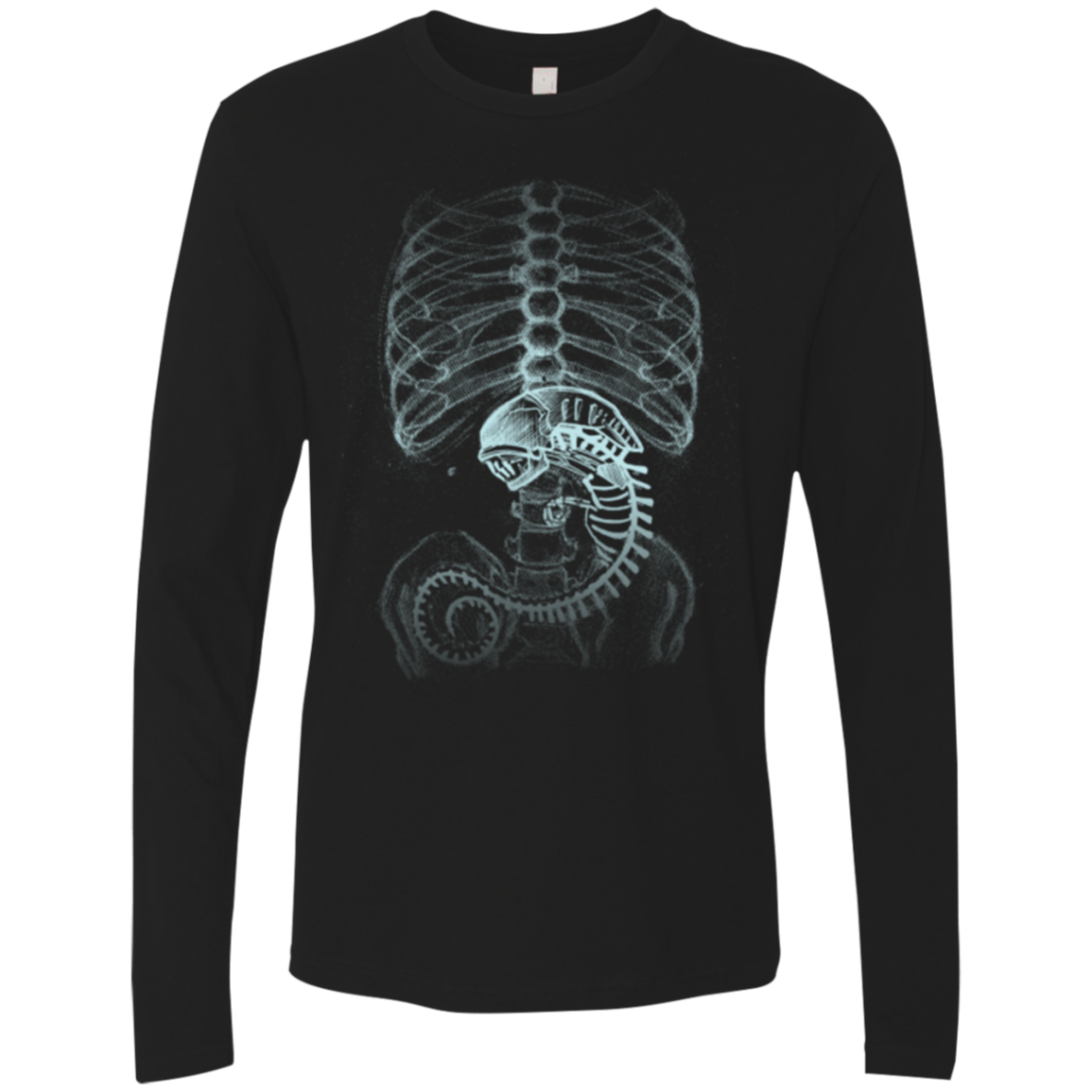 T-Shirts Black / Small Creepy pregnant Men's Premium Long Sleeve