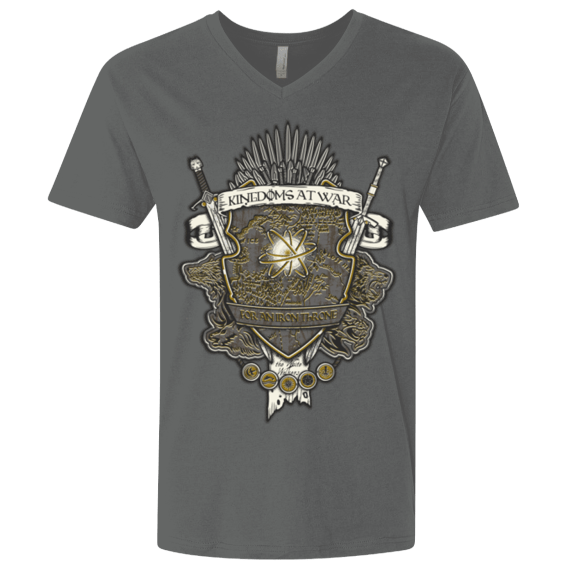 T-Shirts Heavy Metal / X-Small Crest of Thrones Men's Premium V-Neck