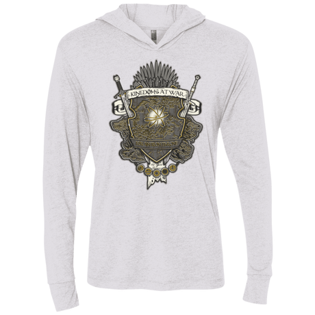 T-Shirts Heather White / X-Small Crest of Thrones Triblend Long Sleeve Hoodie Tee