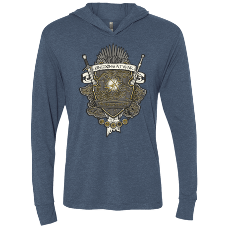 T-Shirts Indigo / X-Small Crest of Thrones Triblend Long Sleeve Hoodie Tee