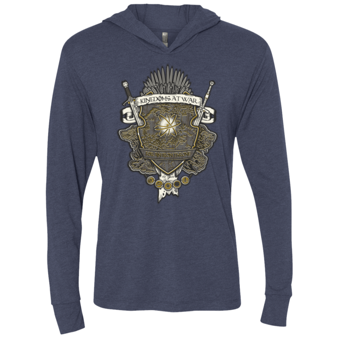 T-Shirts Vintage Navy / X-Small Crest of Thrones Triblend Long Sleeve Hoodie Tee