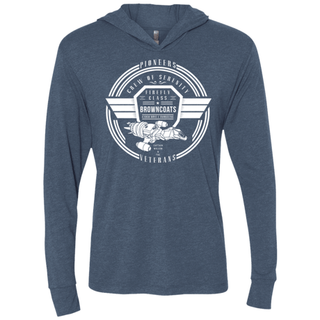 T-Shirts Indigo / X-Small Crew of Serenity Triblend Long Sleeve Hoodie Tee