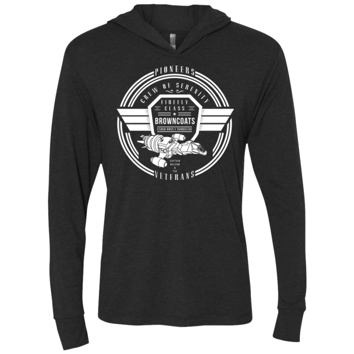 T-Shirts Vintage Black / X-Small Crew of Serenity Triblend Long Sleeve Hoodie Tee