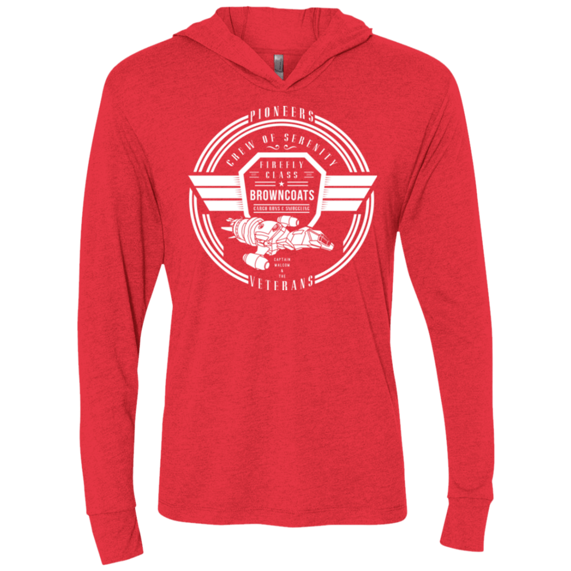 T-Shirts Vintage Red / X-Small Crew of Serenity Triblend Long Sleeve Hoodie Tee