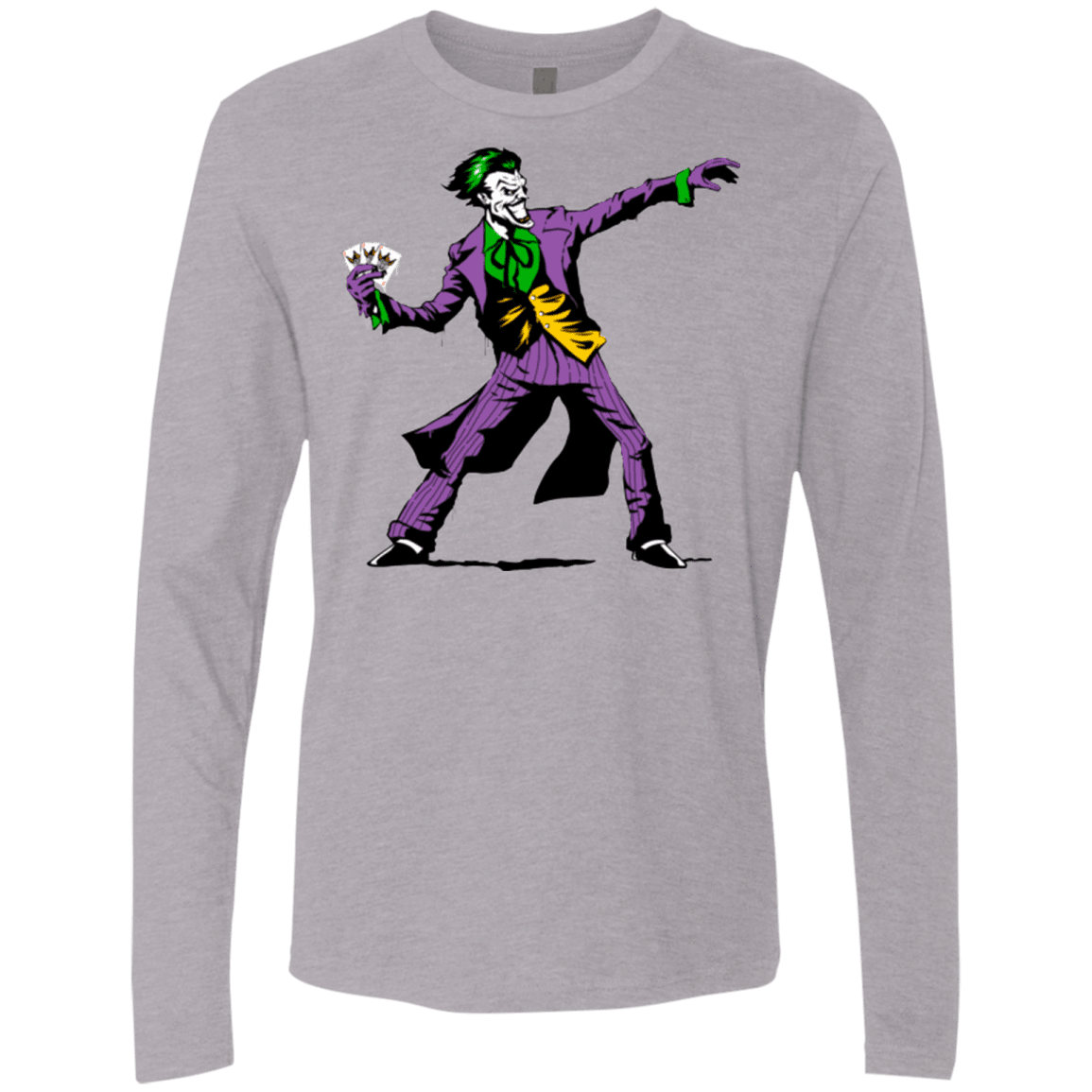 T-Shirts Heather Grey / Small Crime Clown Banksy Men's Premium Long Sleeve