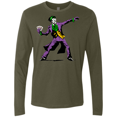 T-Shirts Military Green / Small Crime Clown Banksy Men's Premium Long Sleeve