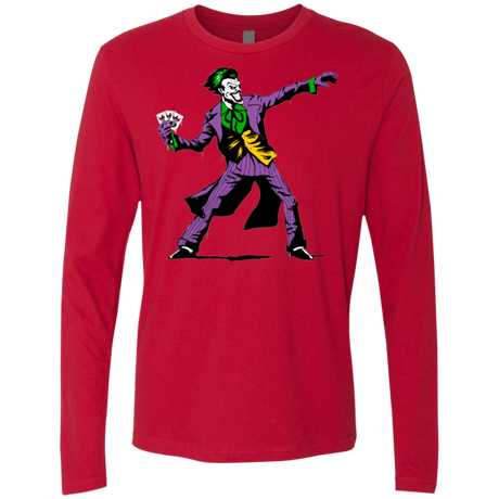 T-Shirts Red / Small Crime Clown Banksy Men's Premium Long Sleeve