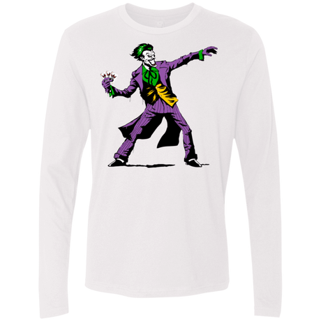 T-Shirts White / Small Crime Clown Banksy Men's Premium Long Sleeve