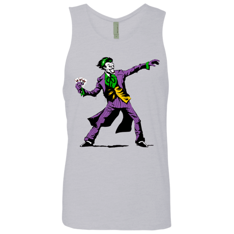 T-Shirts Heather Grey / Small Crime Clown Banksy Men's Premium Tank Top