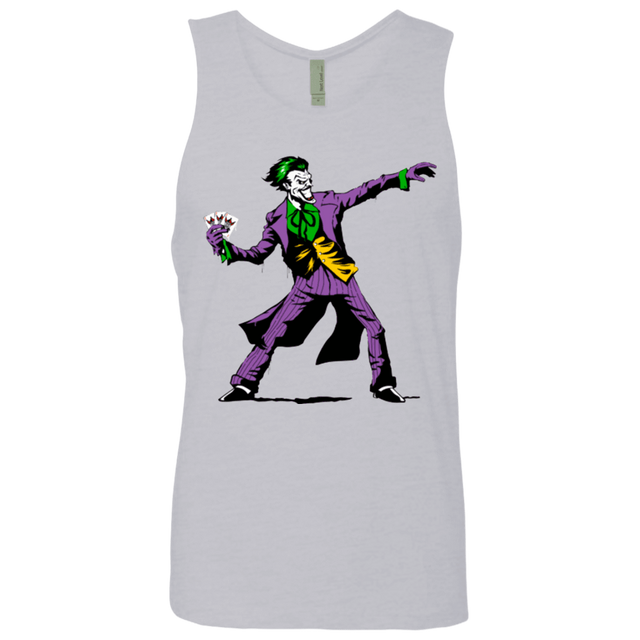 T-Shirts Heather Grey / Small Crime Clown Banksy Men's Premium Tank Top