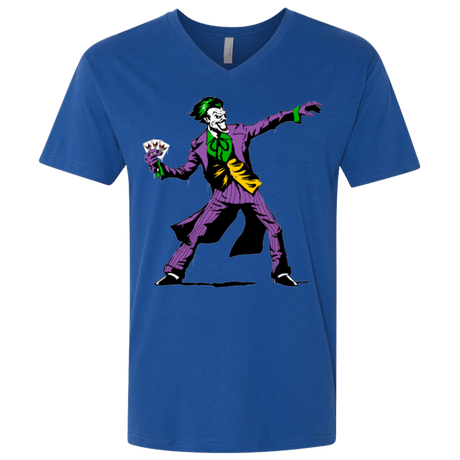 T-Shirts Royal / X-Small Crime Clown Banksy Men's Premium V-Neck