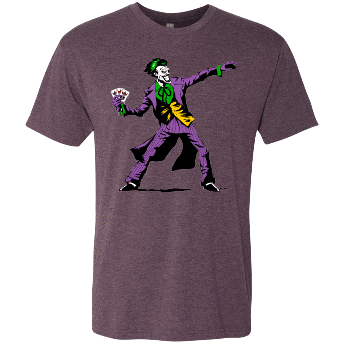 T-Shirts Vintage Purple / Small Crime Clown Banksy Men's Triblend T-Shirt