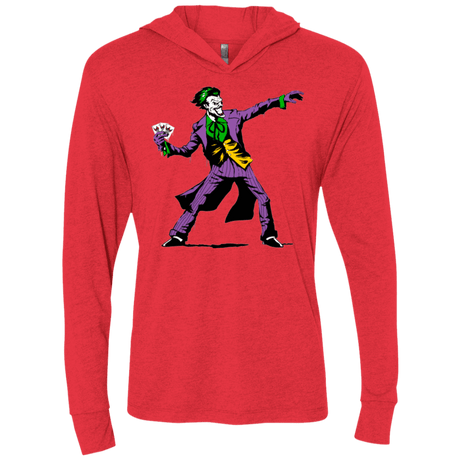 T-Shirts Vintage Red / X-Small Crime Clown Banksy Triblend Long Sleeve Hoodie Tee