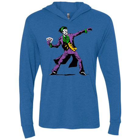 T-Shirts Vintage Royal / X-Small Crime Clown Banksy Triblend Long Sleeve Hoodie Tee