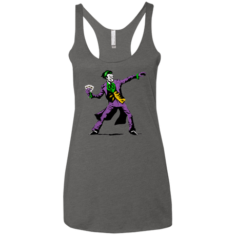 T-Shirts Premium Heather / X-Small Crime Clown Banksy Women's Triblend Racerback Tank