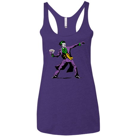 T-Shirts Purple / X-Small Crime Clown Banksy Women's Triblend Racerback Tank
