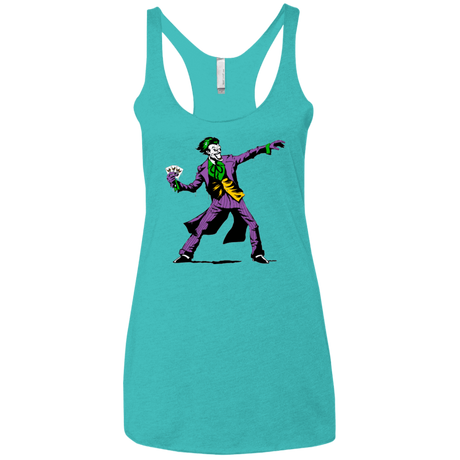 T-Shirts Tahiti Blue / X-Small Crime Clown Banksy Women's Triblend Racerback Tank