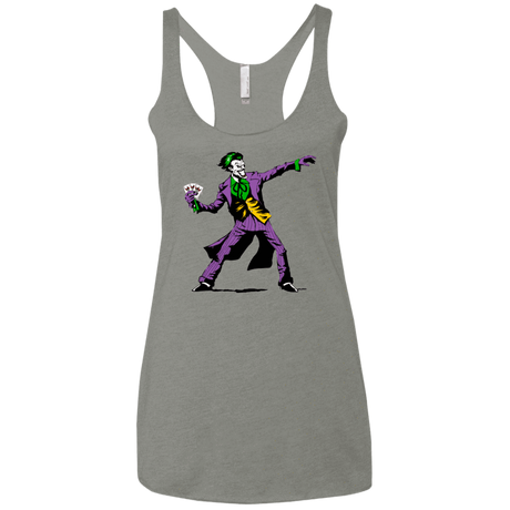 T-Shirts Venetian Grey / X-Small Crime Clown Banksy Women's Triblend Racerback Tank
