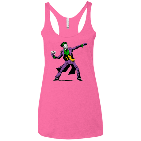 T-Shirts Vintage Pink / X-Small Crime Clown Banksy Women's Triblend Racerback Tank