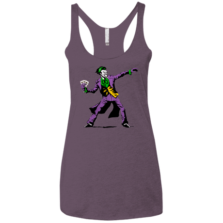 T-Shirts Vintage Purple / X-Small Crime Clown Banksy Women's Triblend Racerback Tank