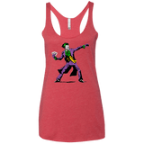 T-Shirts Vintage Red / X-Small Crime Clown Banksy Women's Triblend Racerback Tank