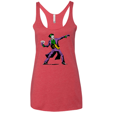 T-Shirts Vintage Red / X-Small Crime Clown Banksy Women's Triblend Racerback Tank