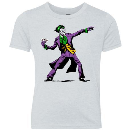 T-Shirts Heather White / YXS Crime Clown Banksy Youth Triblend T-Shirt