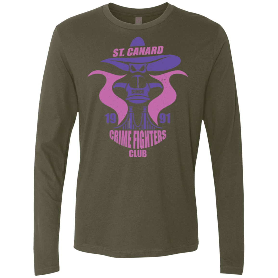 T-Shirts Military Green / Small Crime Fighters Club Men's Premium Long Sleeve