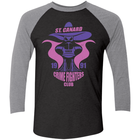 T-Shirts Vintage Black/Premium Heather / X-Small Crime Fighters Club Men's Triblend 3/4 Sleeve