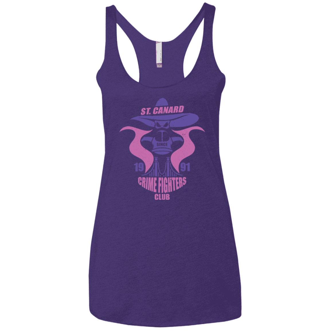 T-Shirts Purple / X-Small Crime Fighters Club Women's Triblend Racerback Tank