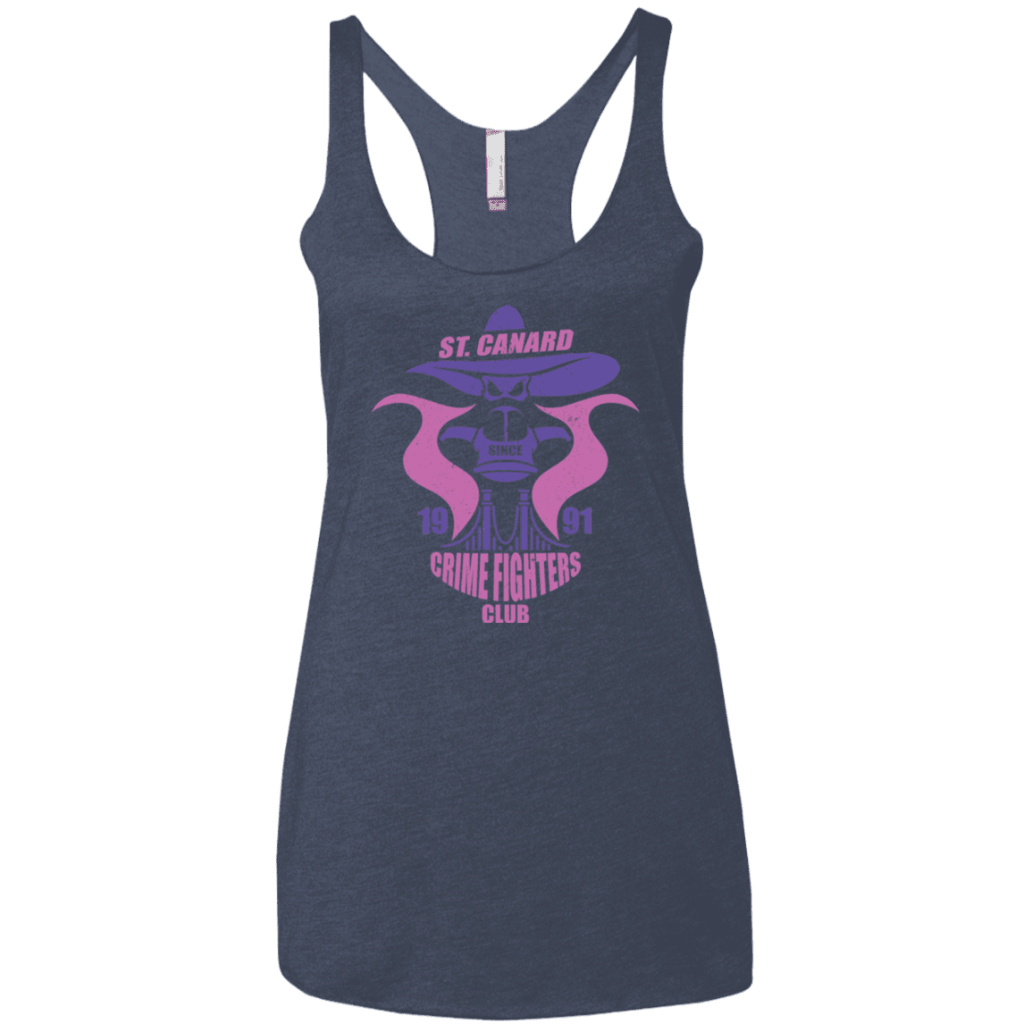 T-Shirts Vintage Navy / X-Small Crime Fighters Club Women's Triblend Racerback Tank