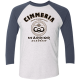 T-Shirts Heather White/Indigo / X-Small Crimmeria Warrior academy Men's Triblend 3/4 Sleeve