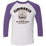 T-Shirts Heather White/Purple Rush / X-Small Crimmeria Warrior academy Men's Triblend 3/4 Sleeve