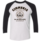 T-Shirts Heather White/Vintage Black / X-Small Crimmeria Warrior academy Men's Triblend 3/4 Sleeve