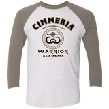 T-Shirts Heather White/Vintage Grey / X-Small Crimmeria Warrior academy Men's Triblend 3/4 Sleeve