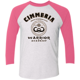 T-Shirts Heather White/Vintage Pink / X-Small Crimmeria Warrior academy Men's Triblend 3/4 Sleeve