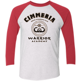 T-Shirts Heather White/Vintage Red / X-Small Crimmeria Warrior academy Men's Triblend 3/4 Sleeve