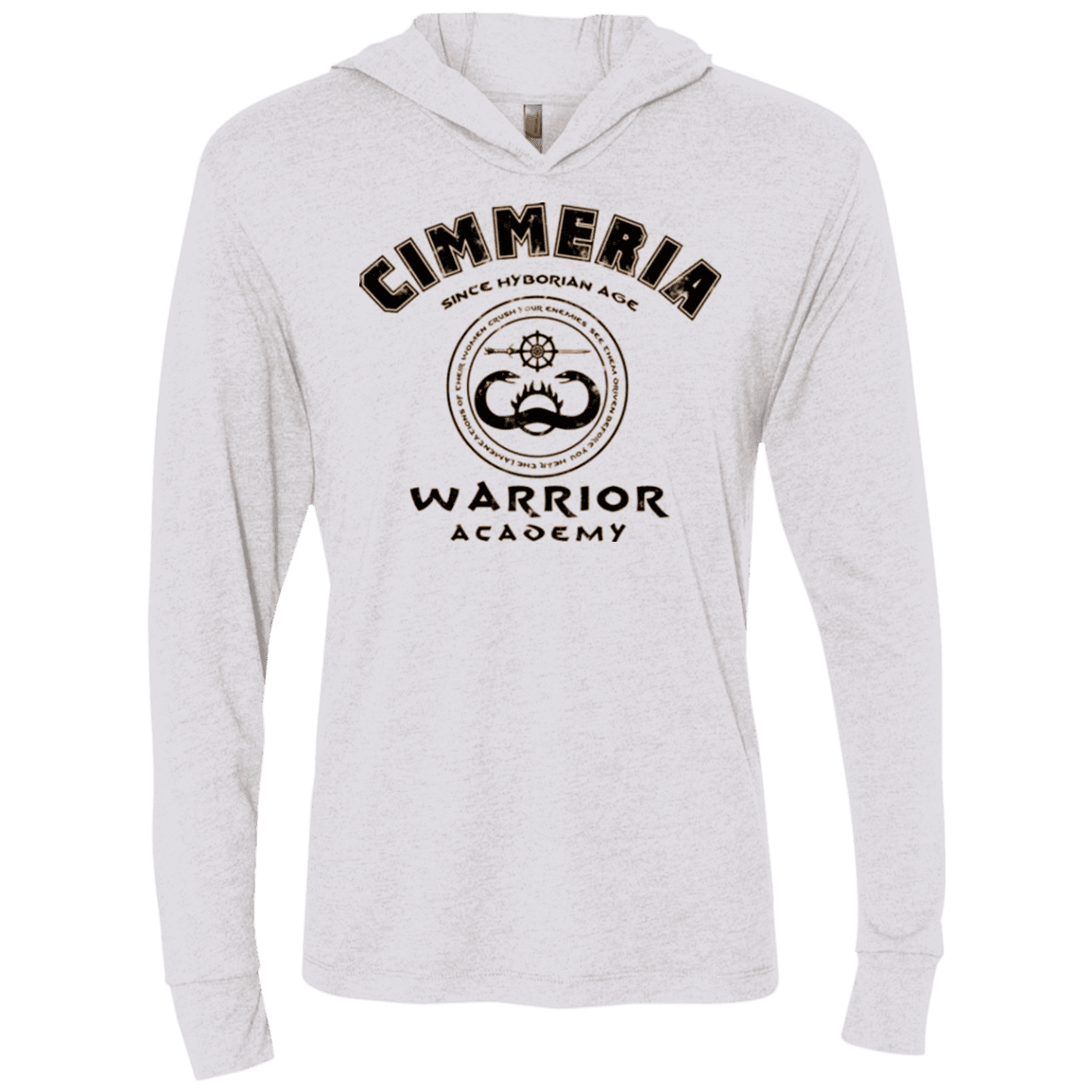 T-Shirts Heather White / X-Small Crimmeria Warrior academy Triblend Long Sleeve Hoodie Tee