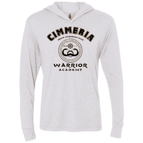 T-Shirts Heather White / X-Small Crimmeria Warrior academy Triblend Long Sleeve Hoodie Tee