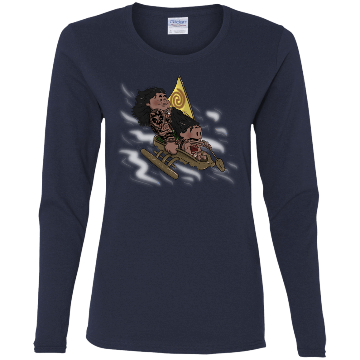 T-Shirts Navy / S Cross to The Ocean Women's Long Sleeve T-Shirt